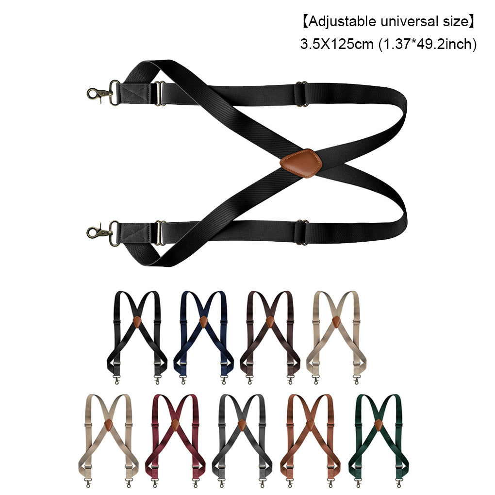 Adjustable Heavy Duty Men's Solid Color Suspenders