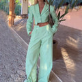 Fashionable Women's Autumn Button-Up Long Sleeve Set