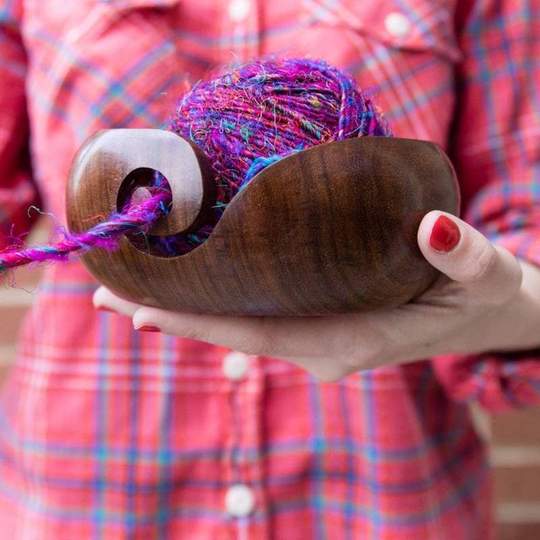 Eco-Friendly Wooden Yarn Bowl for Storage and Use