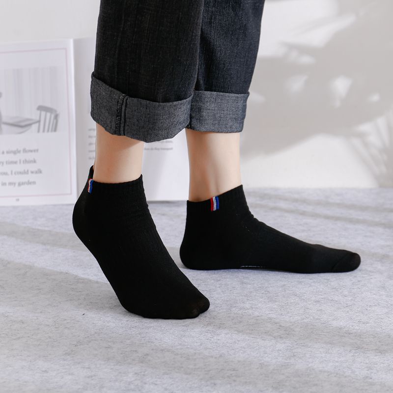 Men's Solid Color Non-Slip Athletic Short Socks