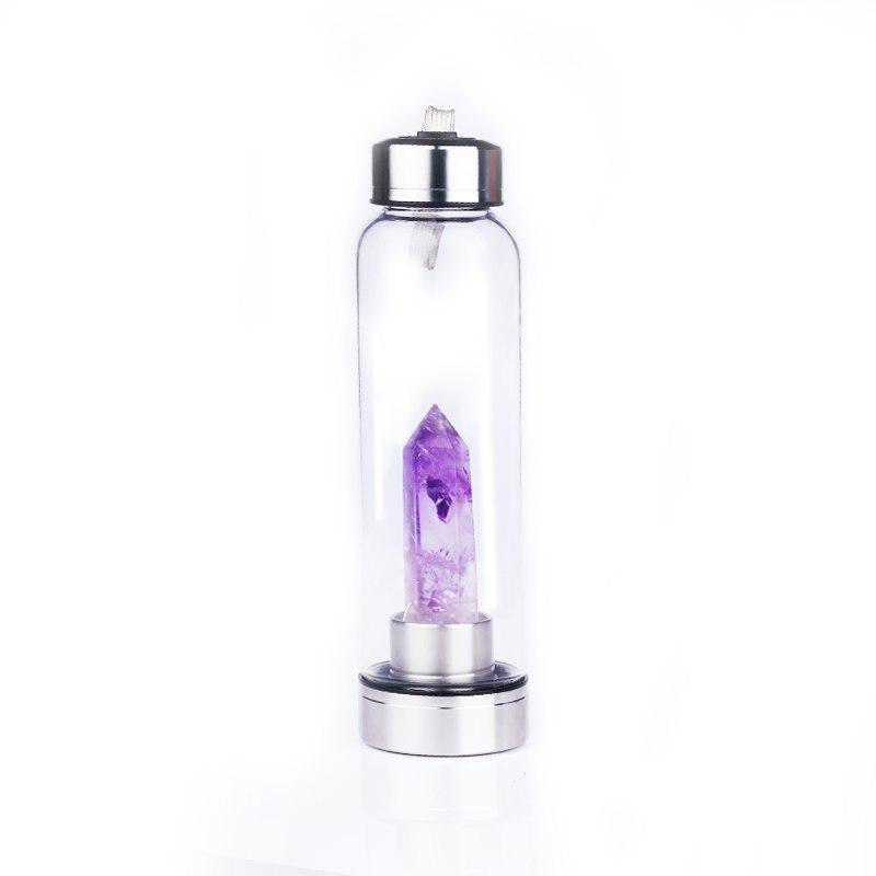 Natural Crystal Energy Glass Cup and Wand Set
