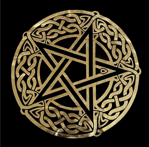 Pentagram Tarot Cloth with Velvet Print (Single Piece)