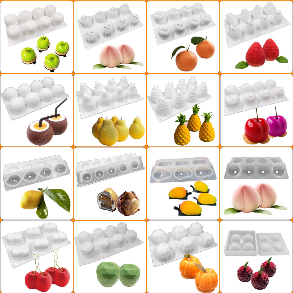 Silicone Fruit Mousse Cake Molds for DIY Baking