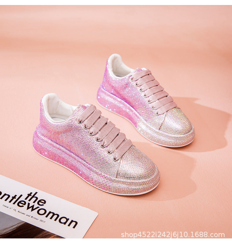 N93 Fashion Trendy Night Sky Gradient Rhinestone Sneakers