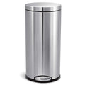 simplehuman 30 Liter / 8 Gallon Round Step Trash Can Brushed Stainless Steel