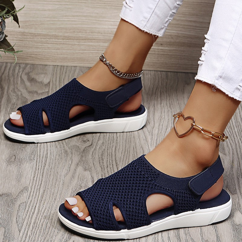 Fashionable Women's Fly Woven Breathable Flat Sandals