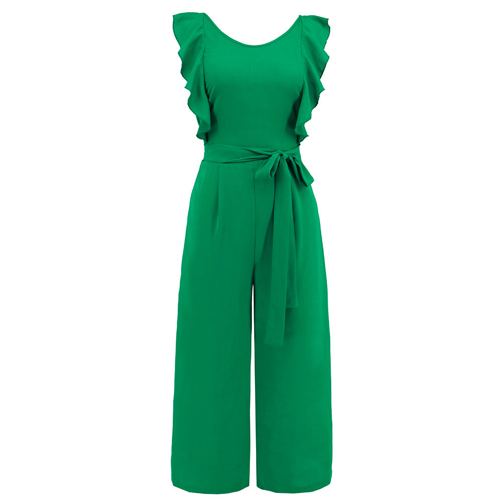 2023 Summer Women's Ruffled Sleeveless Jumpsuit
