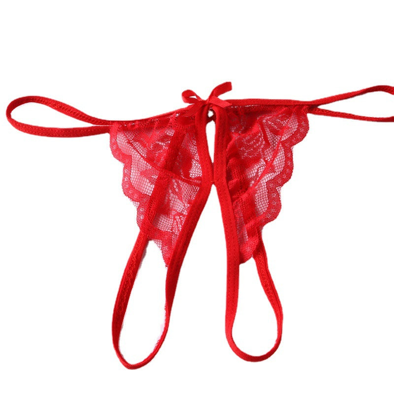 Lace Thong Bodystocking with Open Crotch for Women