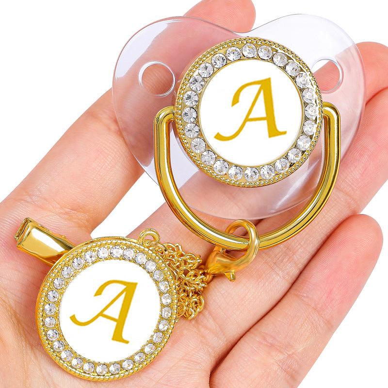 "Transparent Pacifier with 26 Letter Design for Babies"