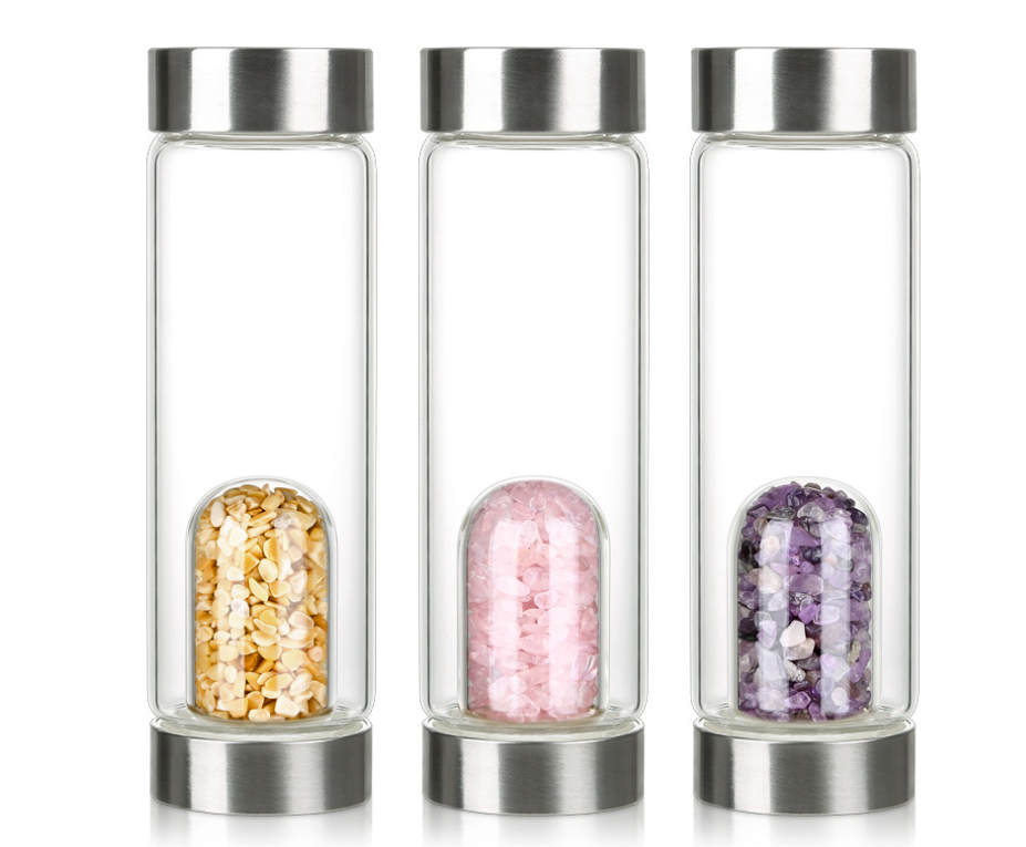 Natural Crystal Fragment U-Shaped Energy Glass Cup