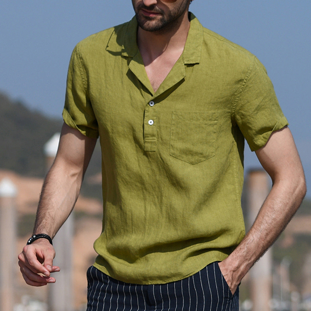 2023 Spring Men's Casual Vintage Short Sleeve Shirt