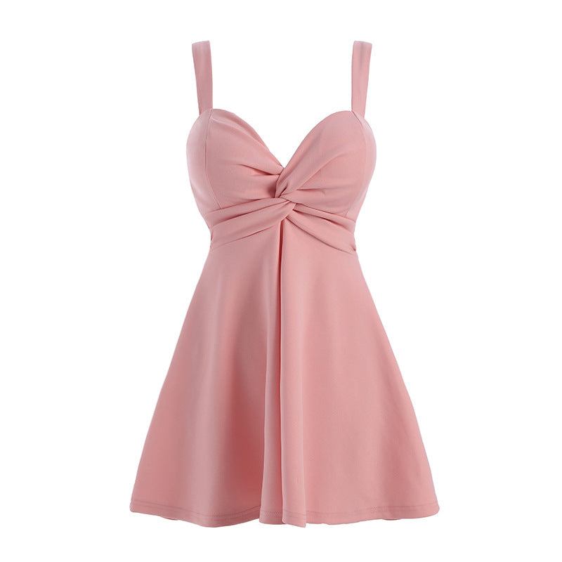 Sexy Slim Fit A-Line Dress with Open Back