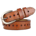 Women's Casual Leather Belt with Stylish Floral Design