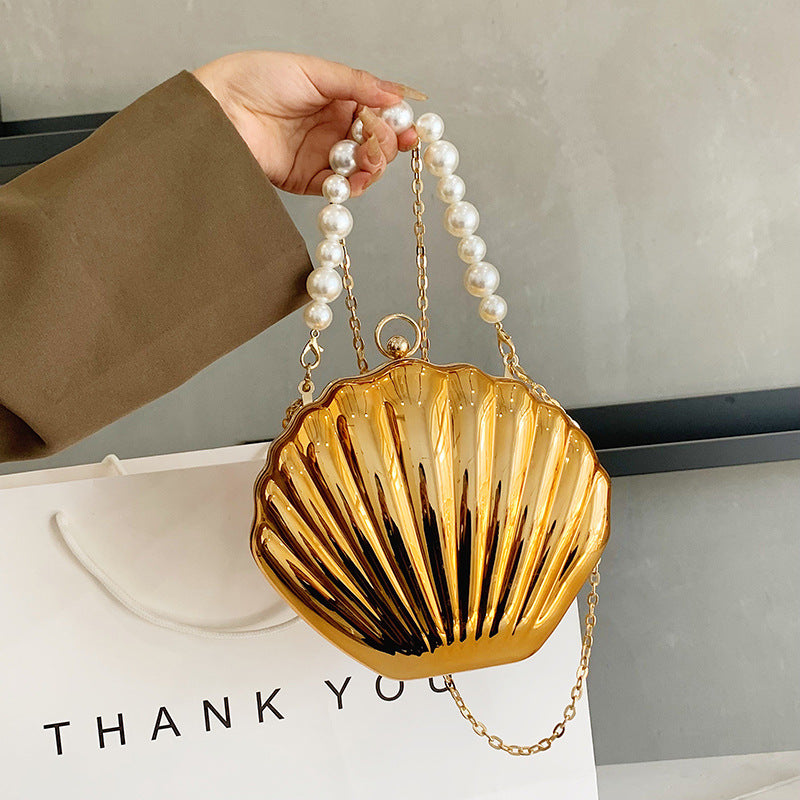 2023 Fashion Women's Shell Bag with Pearl Handle