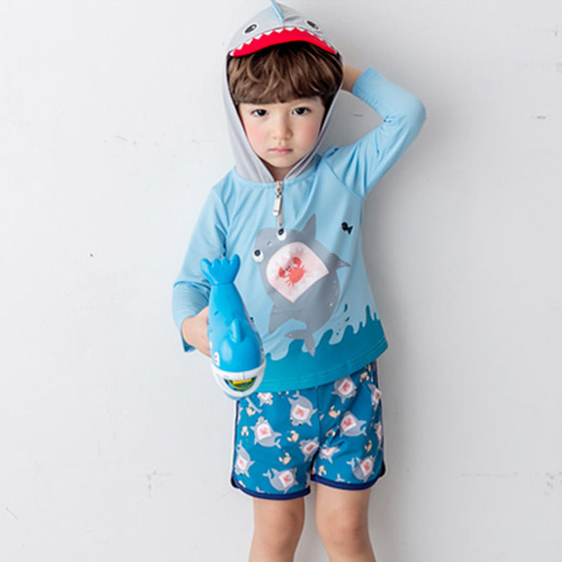 Boys' Long Sleeve Sunsuit for Swimming (Age 5)