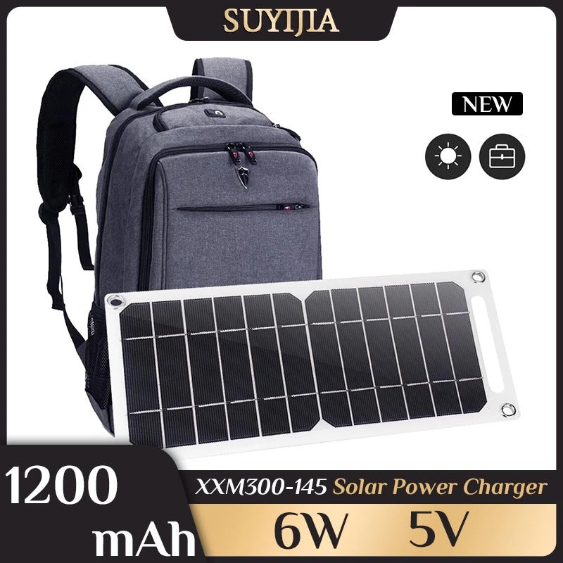6W Solar Panel Portable USB Charger for Camping