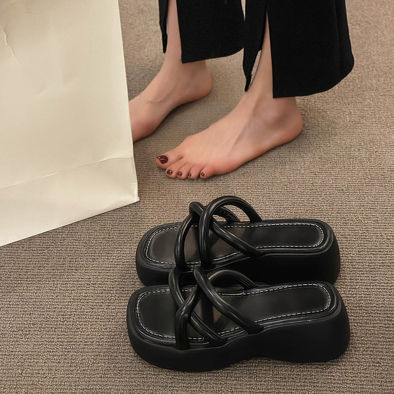 Fashionable Summer Chunky Heel Slides for Women 2023