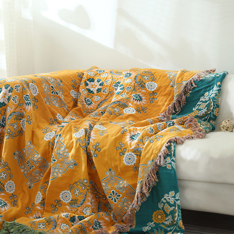 European Cotton Tassel Sofa Cover - Double-Sided Blanket