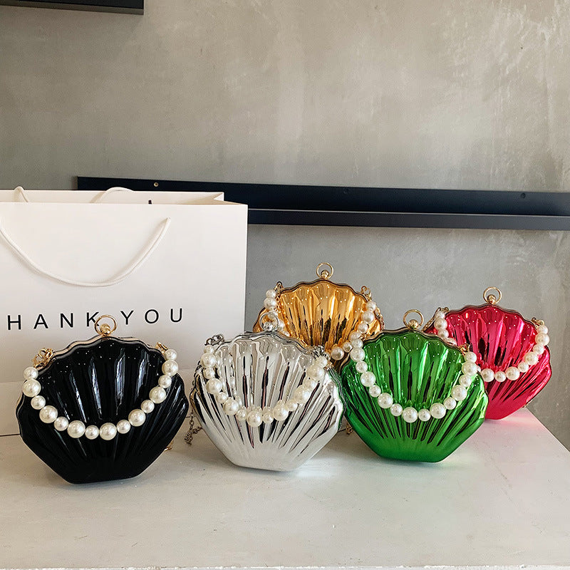 2023 Fashion Women's Shell Bag with Pearl Handle