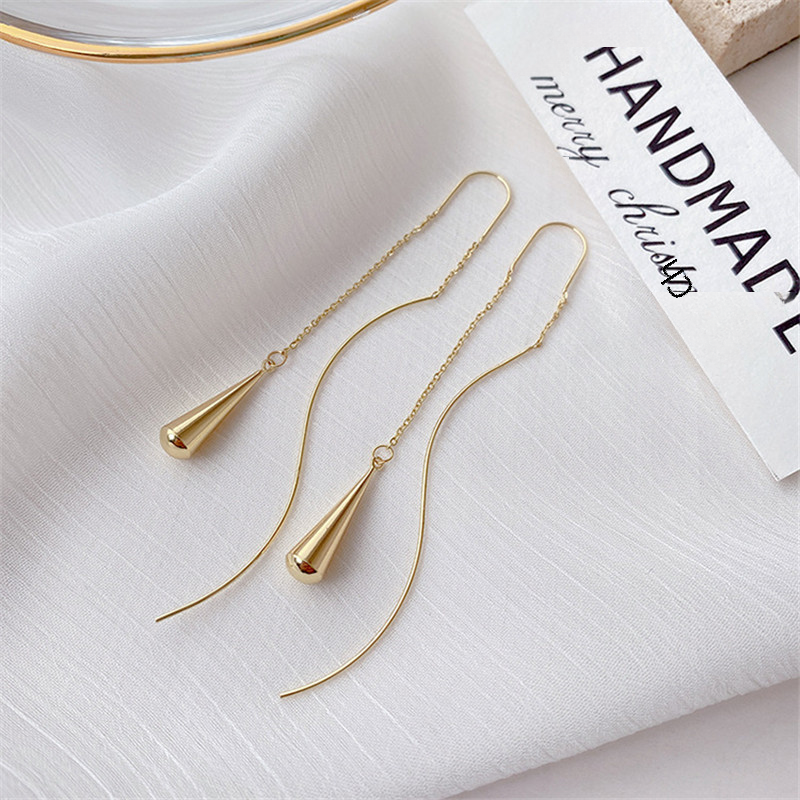Korean Style Long Tassel Pendant Earrings (Wholesale)