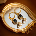 Vintage Gold Pearl Earrings for Women (Long Style)
