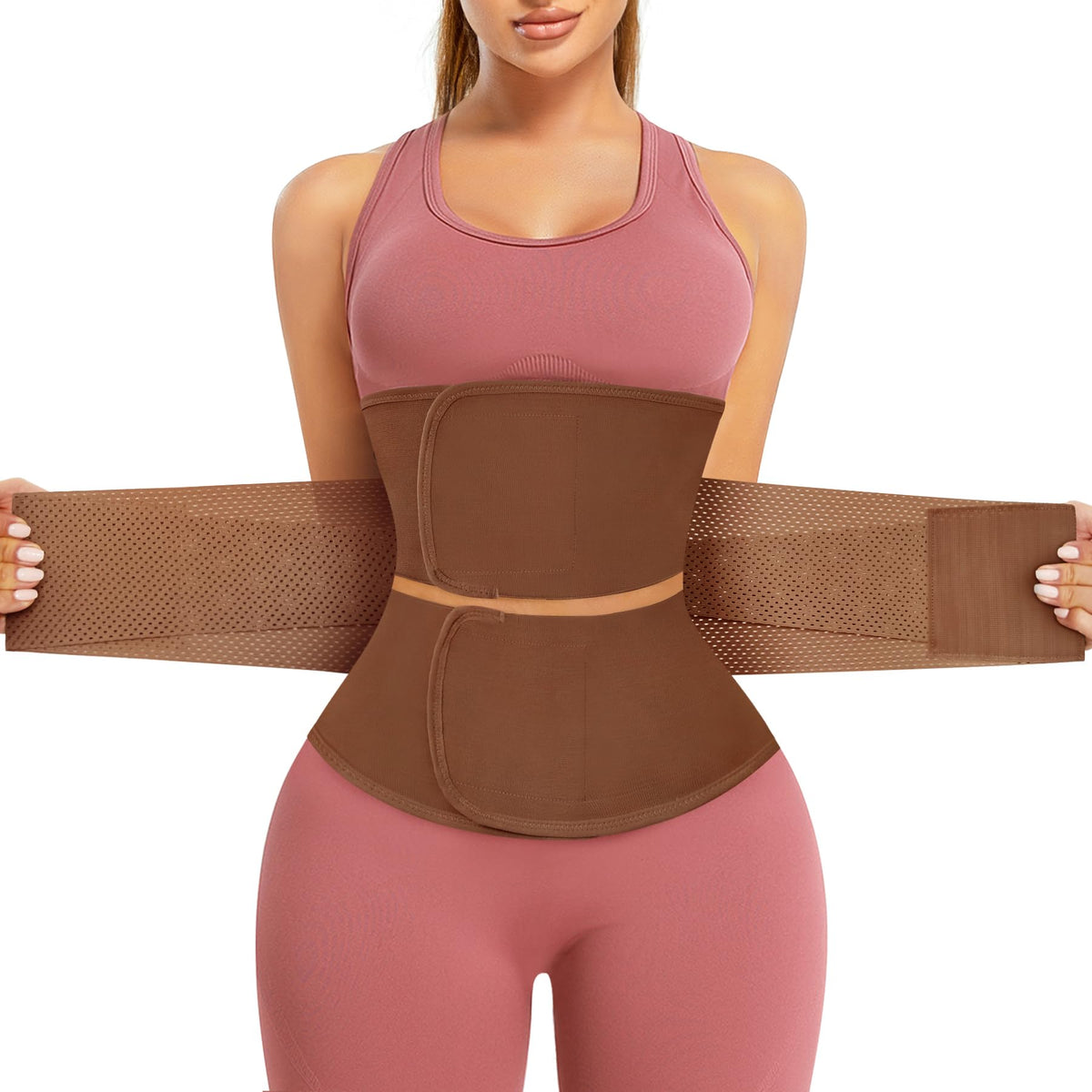 AOSBOEI Waist Trainer for Women Workout Waist Cincher Trimmer Underbust Corset Tummy Control Hourglass Body Shapewear Brown