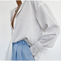 2022 Women's Fashion Summer Casual Feather Shirt