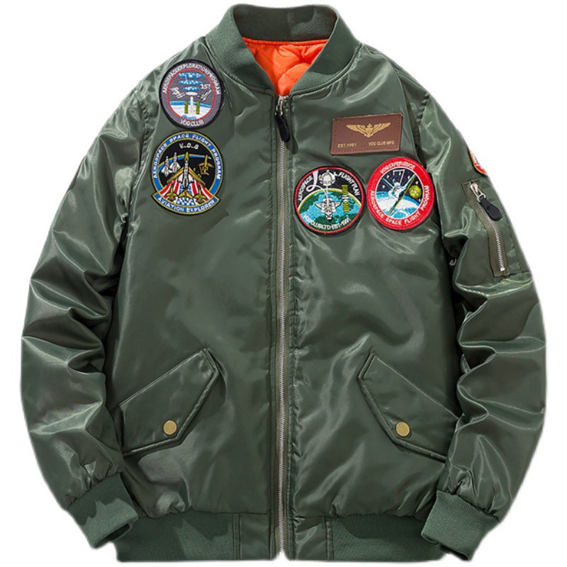 Men's Winter Pilot Jacket with Embroidered Badge