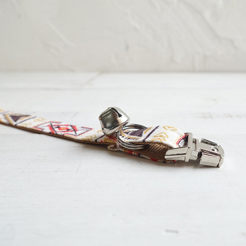 Adjustable Brown Ethnic Cat Collar by MUTTCO