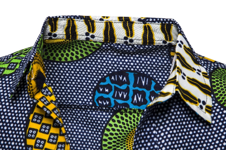 2019 Men's Short Sleeve Shirt with African Ethnic Style
