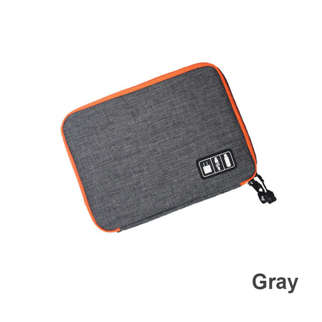 Dual-Layer Digital Cable Organizer Bag for Electronics