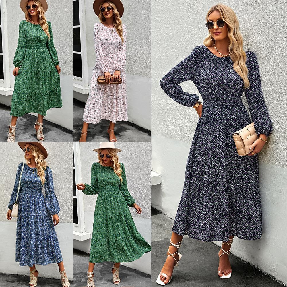 Self-Designed Floral Maxi Dress for All Seasons