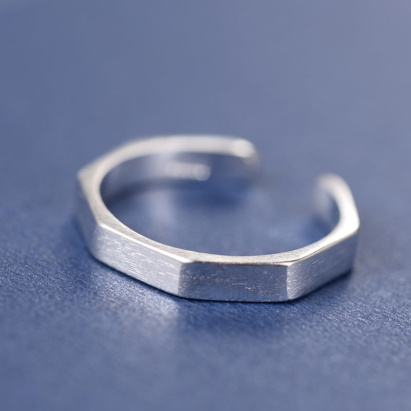 Geometric Hexagon Ring - Korean Sterling Silver Jewelry