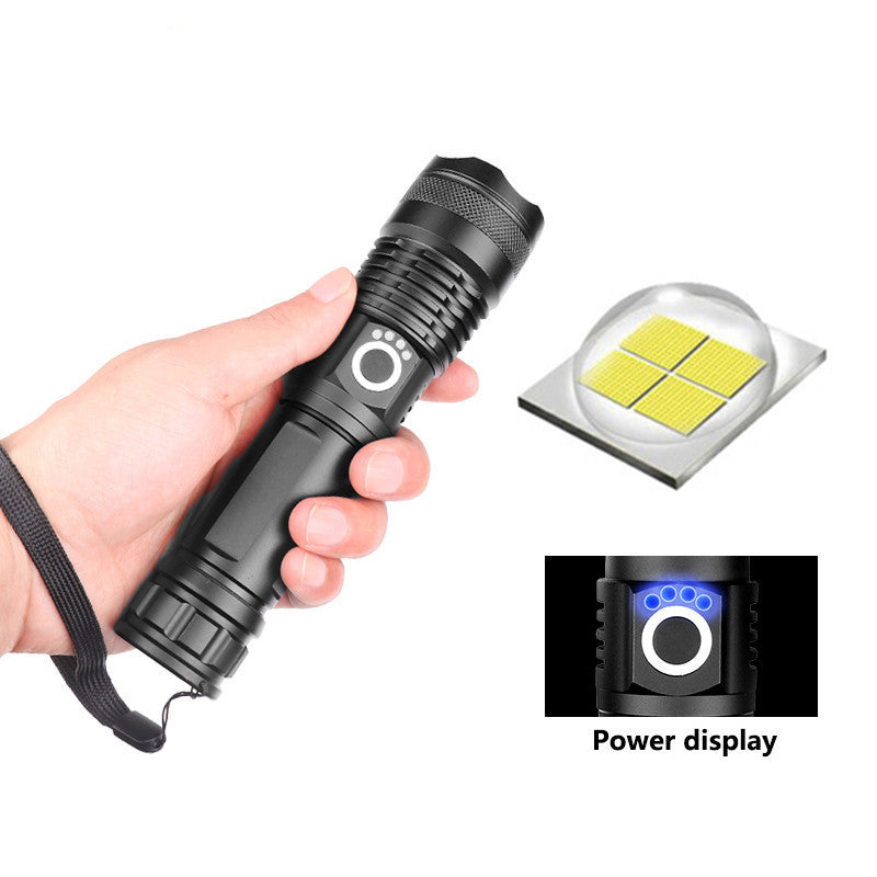 XHP50 Aluminum Alloy Flashlight with USB Rechargeable Zoom