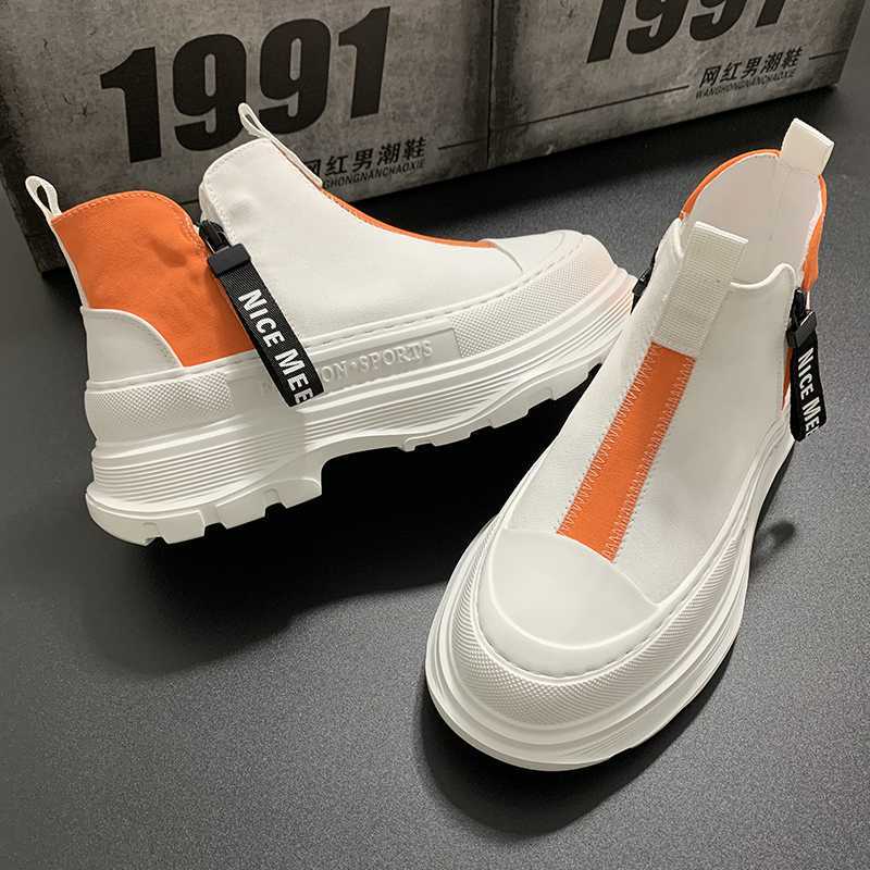 Men's Lightweight High-Top Fashion Leather Shoes