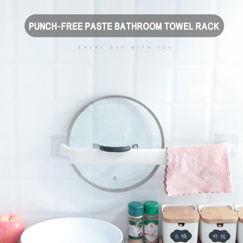 No-Drill Bathroom Towel Rack - Strong Plastic Storage