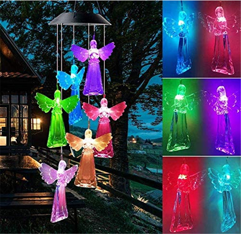 Outdoor Solar LED Wind Chime Light - Hummingbird Design
