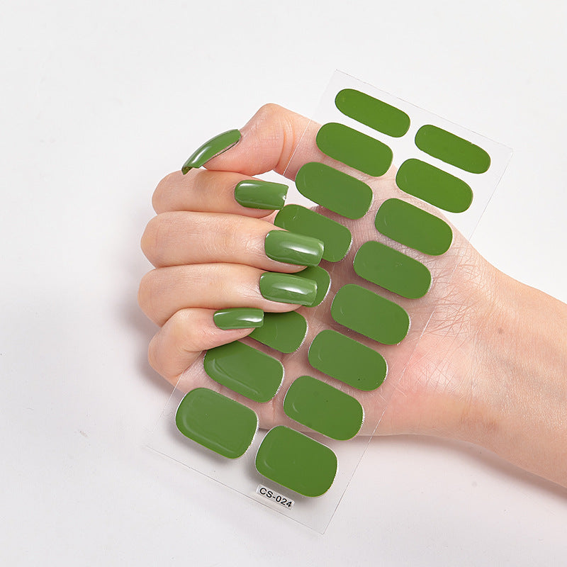 16-Color Solid Nail Stickers for Elegant Designs