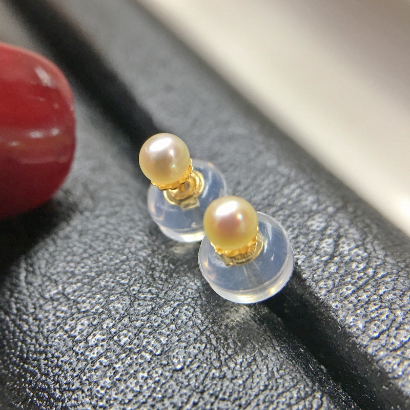 18K Pearl Stud Earrings