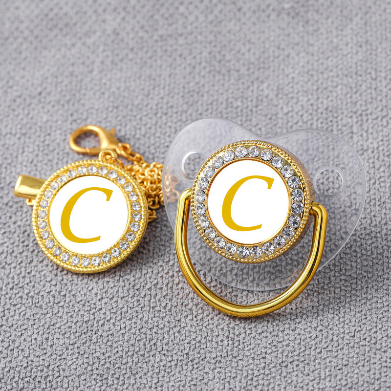 "Transparent Pacifier with 26 Letter Design for Babies"