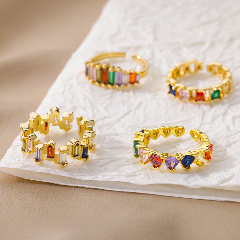 Trendy Geometric Zirconia Stackable Ring Jewelry