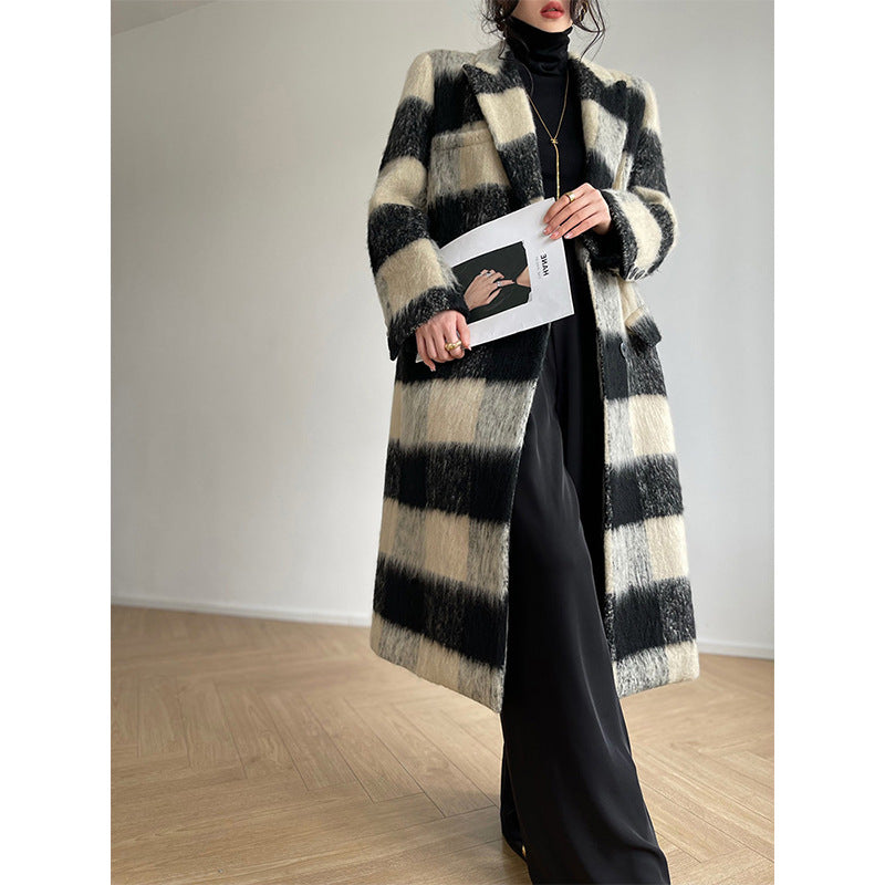 2023 Fashion Vintage Plaid Wool Coat for Women