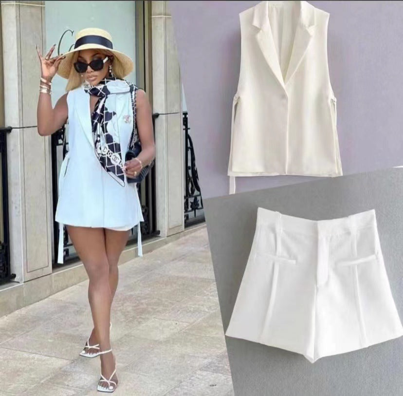 2022 Autumn New Solid Color Vest with Split Design