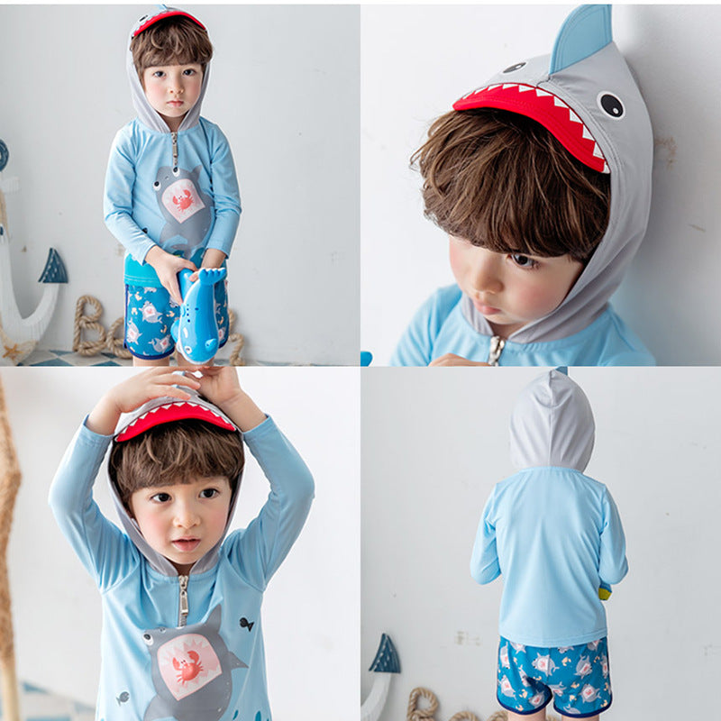 Boys' Long Sleeve Sunsuit for Swimming (Age 5)