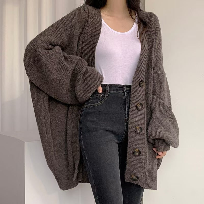 Casual Women's Cardigan with Lantern Sleeves (New)