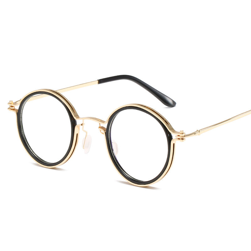 Retro Round Metal Sunglasses for Women (Blue Light Block)
