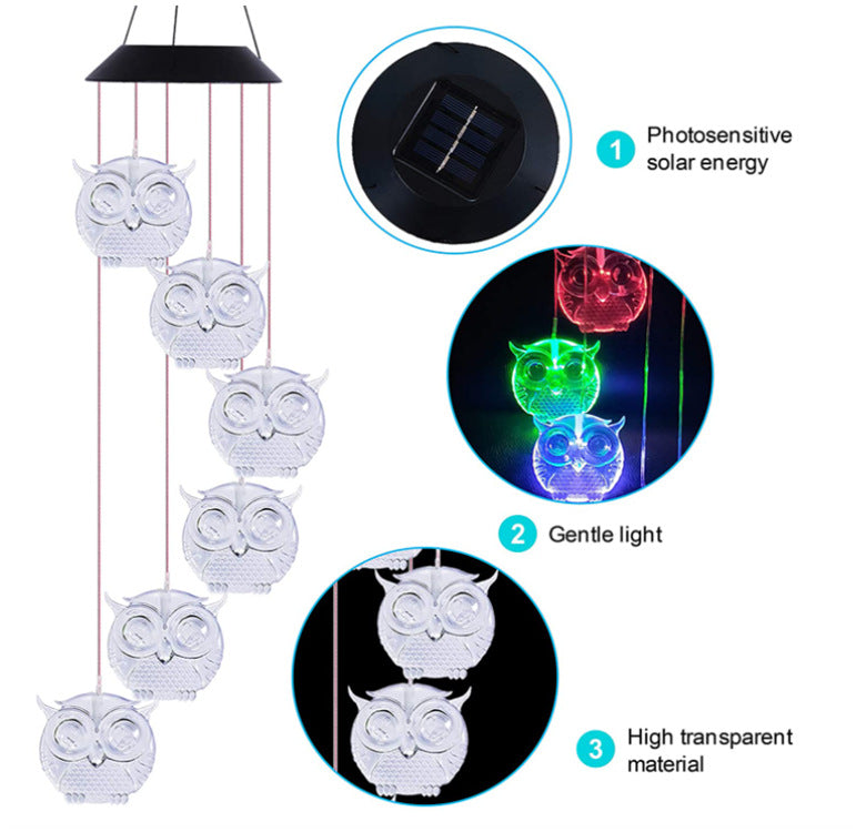 Outdoor Solar LED Wind Chime Light - Hummingbird Design