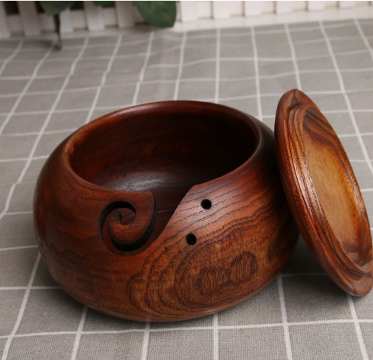 Eco-Friendly Wooden Yarn Bowl for Storage and Use