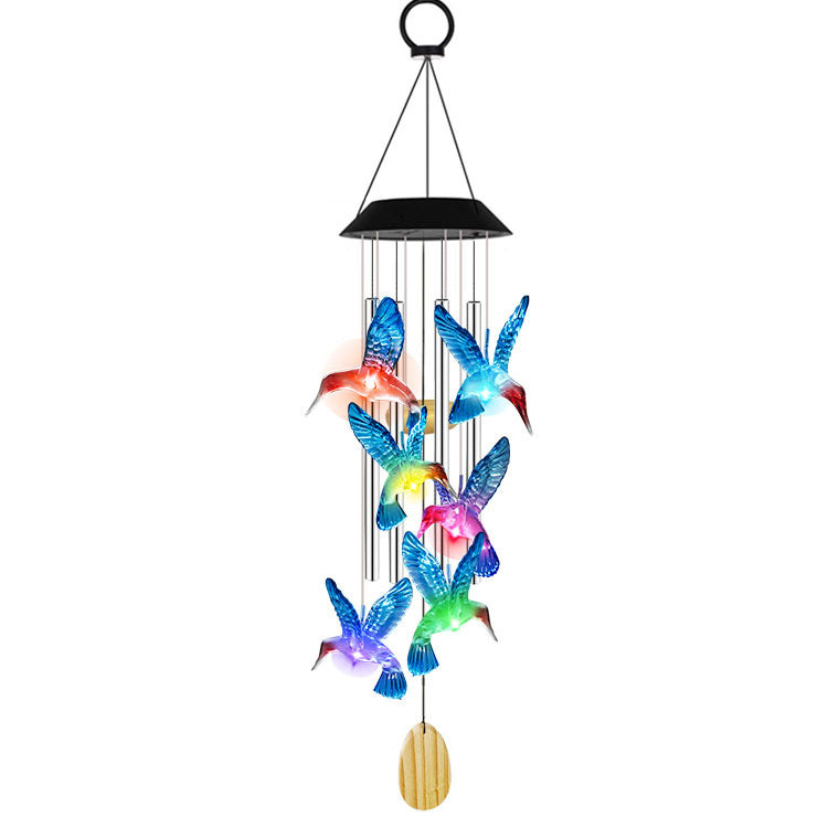 Outdoor Solar LED Wind Chime Light - Hummingbird Design
