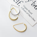 Nalan S925 Silver Hollow Water Drop Design Earrings